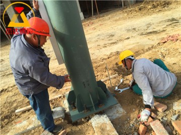 拱形屋頂下部使用無(wú)縫鋼管鋼柱結(jié)構(gòu)